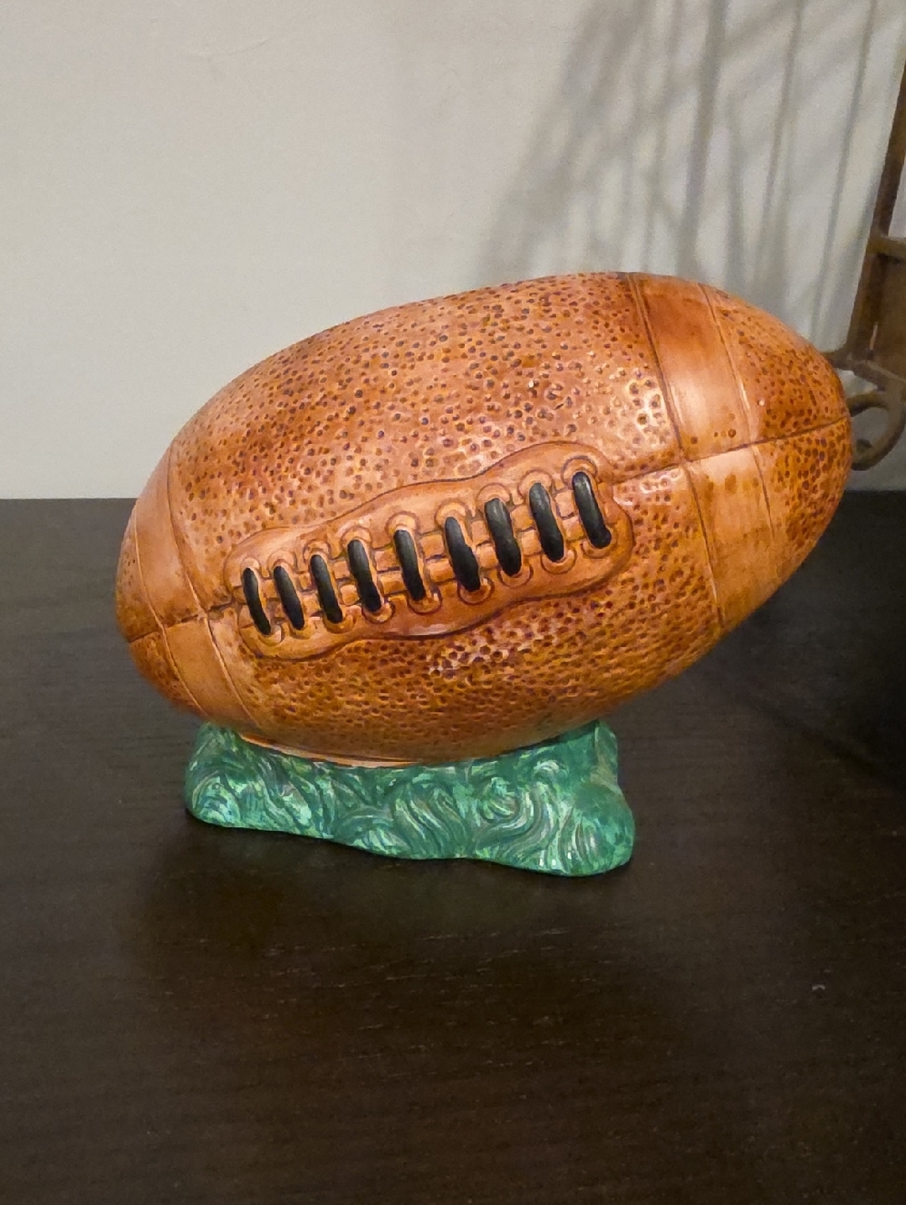 Vintage ceramic football planter